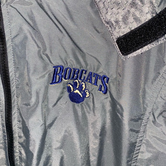 TEAM 365 BOBCATS GREY SIZE LARGE WINDBREAKER RAIN JACKET HOODED OUTDOOR SPORT - Picture 2 of 9
